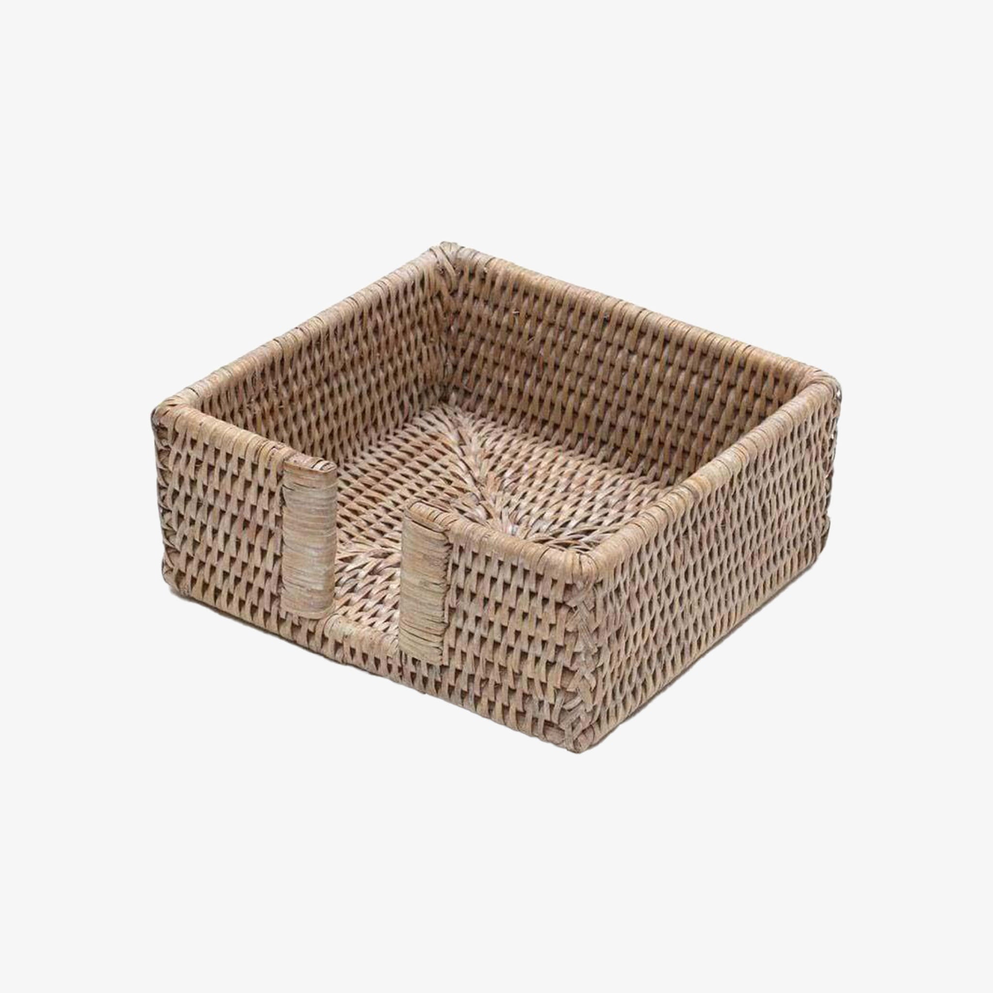 Rattan Cocktail Napkin Holder - Whitewash - Addison West