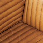 Close up of Ricciardo Cognac Leather Three Seater Sofa