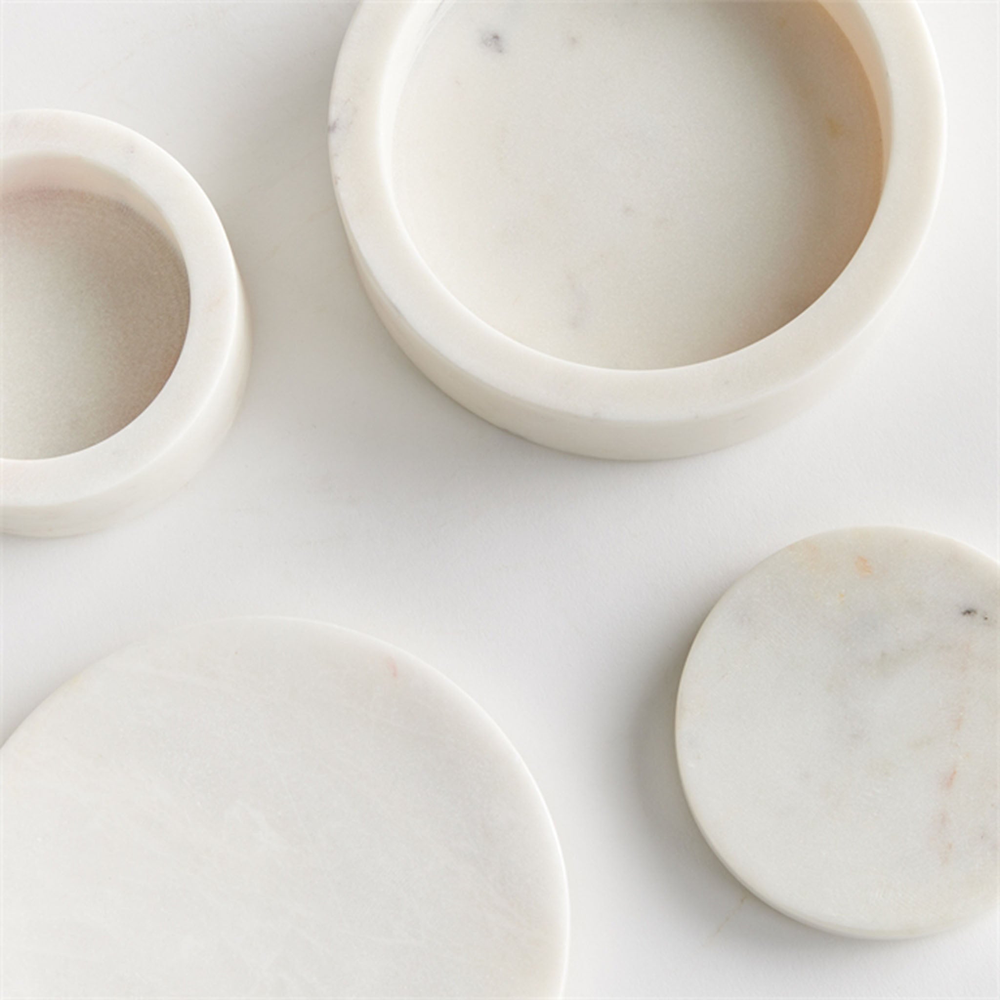 Round Armani Marble Boxes Set of Two - Addison West