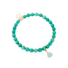Royal Gemstone Beaded Bracelet in Green Turquoise on a white background at Addison West