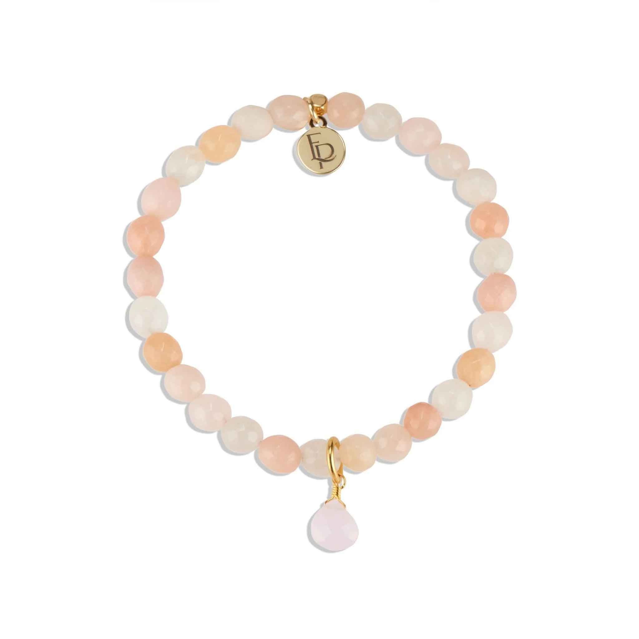 Elli Parr Royal Gemstone Bracelet in Peach Moonstone on a white background at Addison West