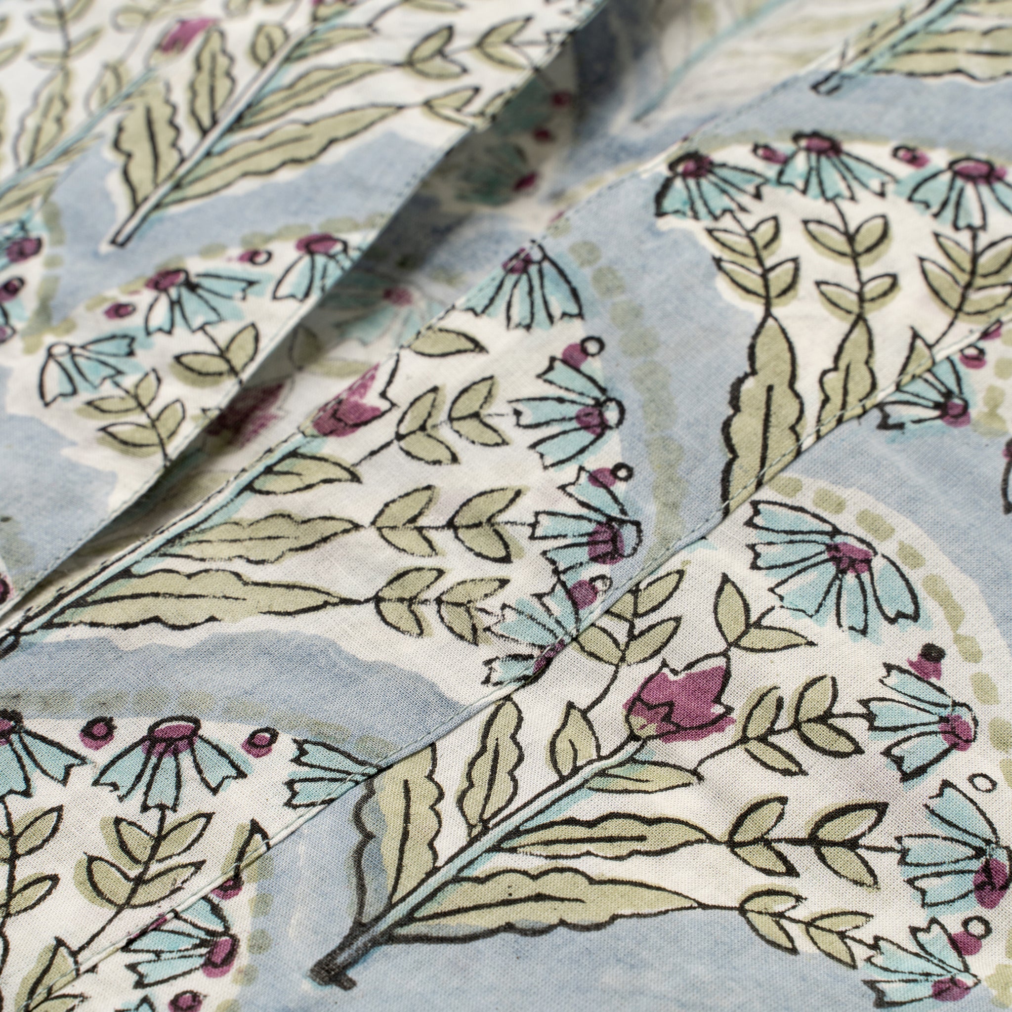 Close up of Serenity Block Print Kimono at Addison West