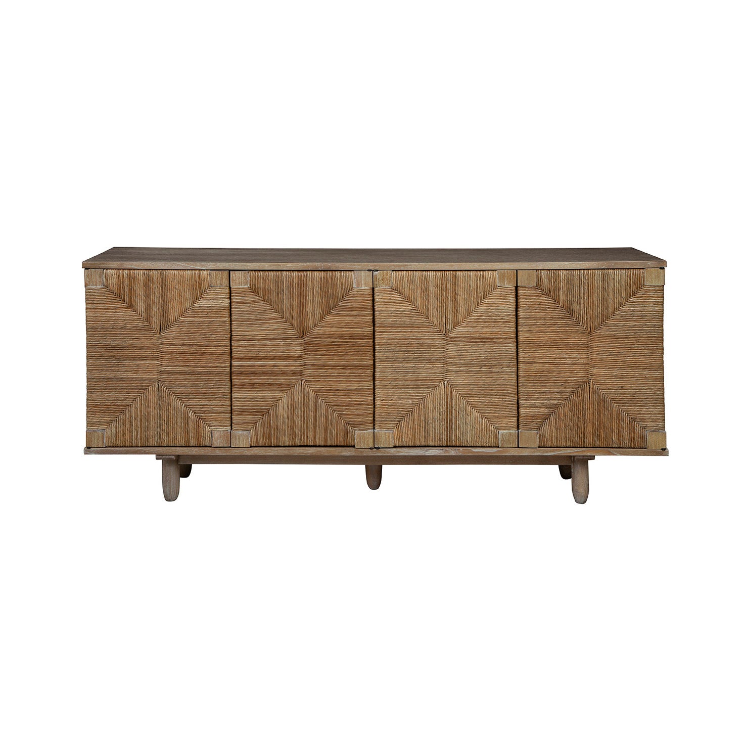 Furniture classics jamestown sideboard with four seagrass woven door fronts on a white background