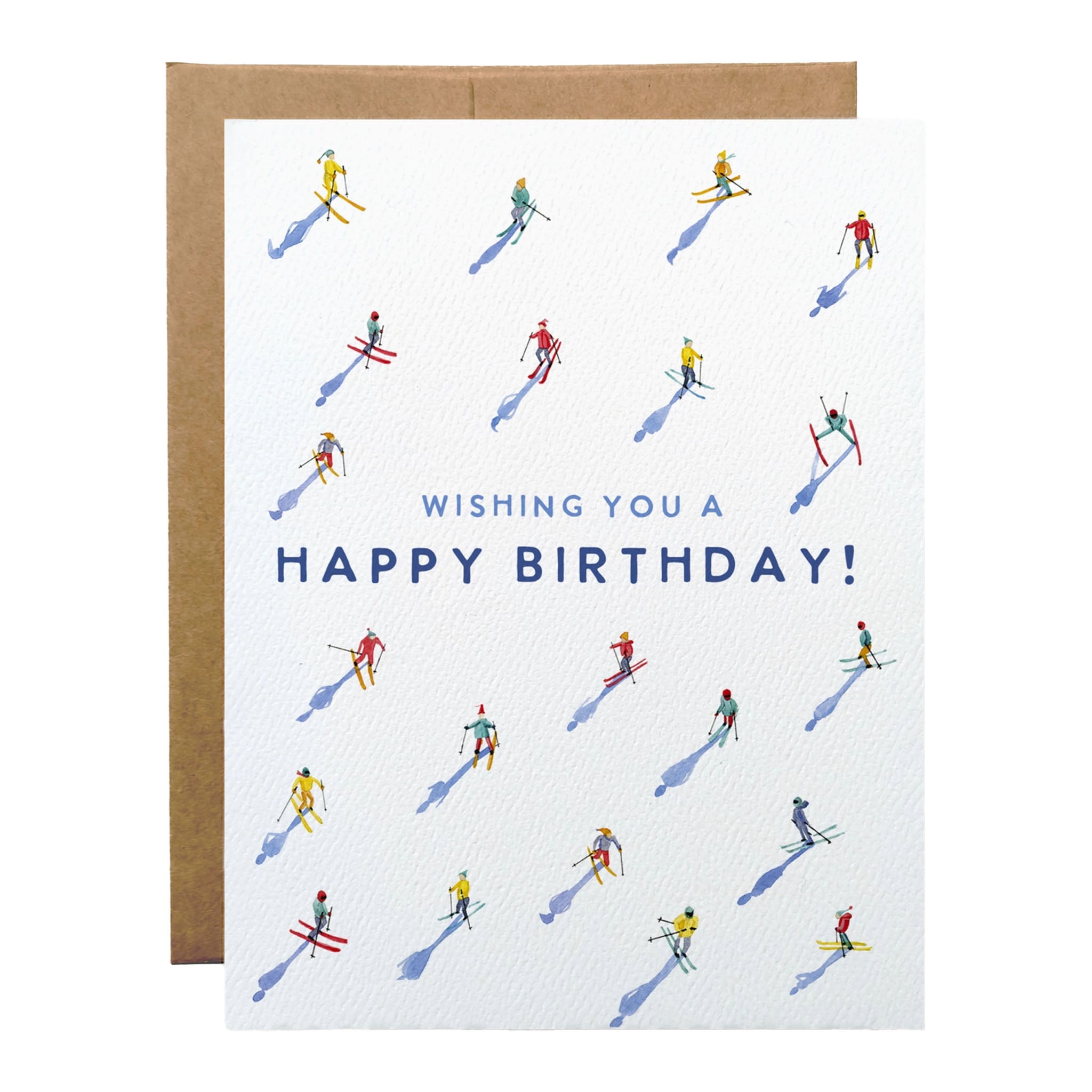 Skiing Birthday Greeting Card on a white background at Addison West