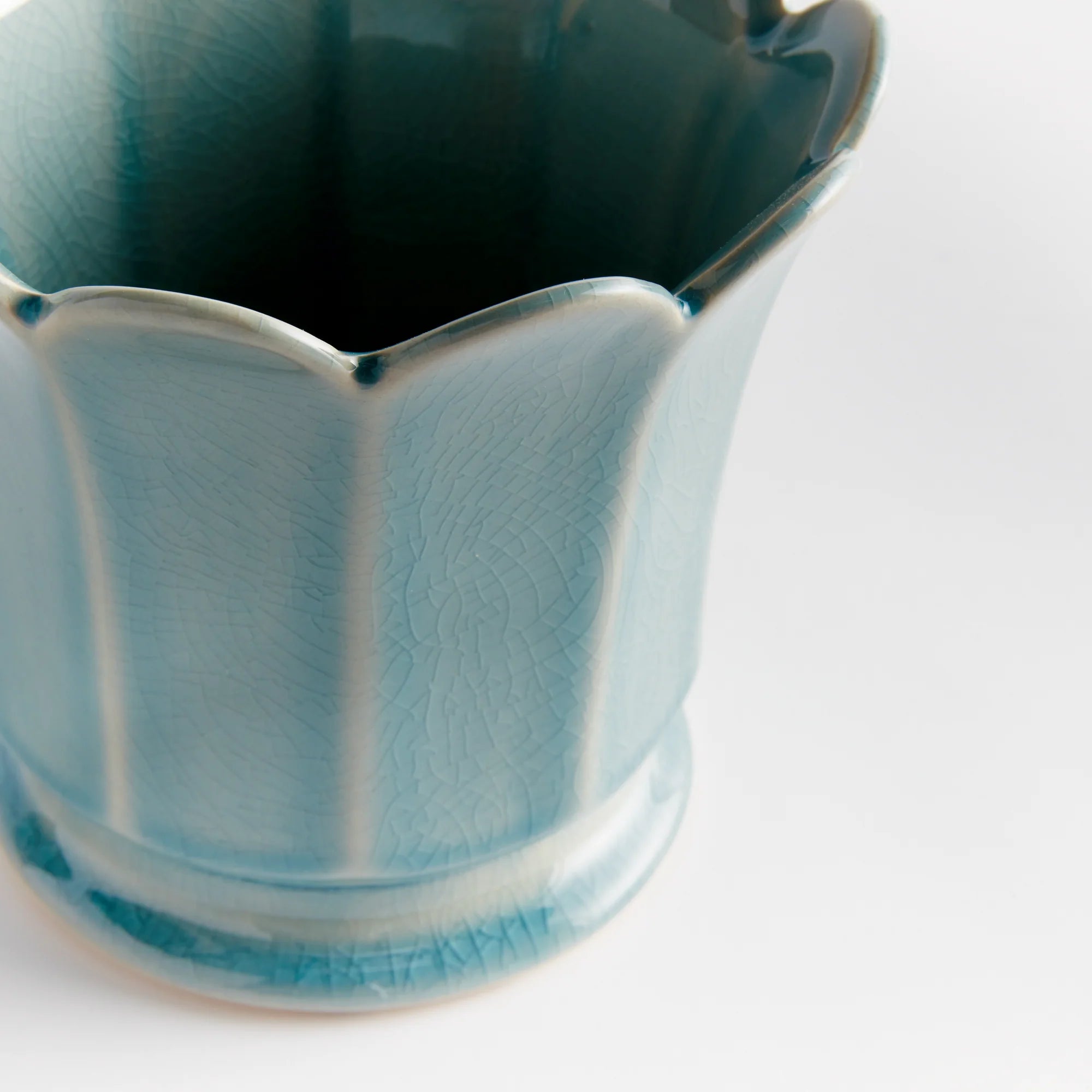 Small Maline Footed Pot in Blue on a white background at Addison West