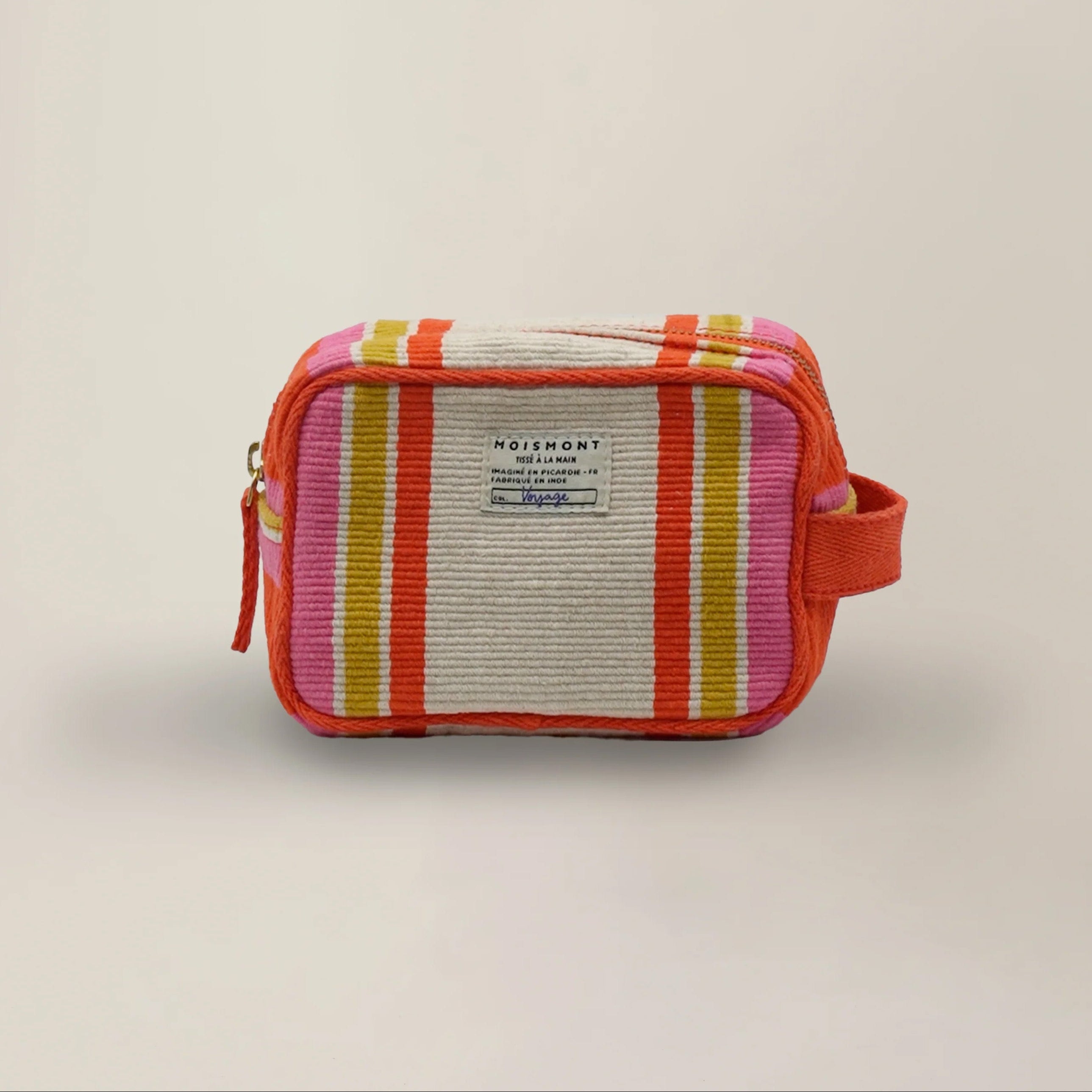 Small Pouch N°42 in Bari Spritz on a beige background at Addison West