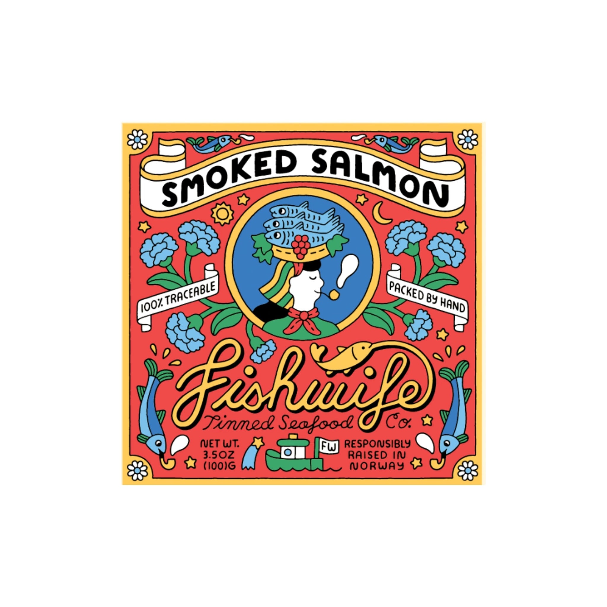 Fishwife Smoked Atlantic Salmon box on a white background