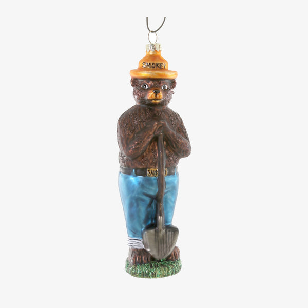 Smokey Bear holiday ornament by Cody Foster brand on a white background