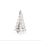 Snowy Branches Evergreen Glass Tree, 4" on a white background at Addison West