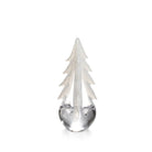 Snowy Branches Evergreen Glass Tree, 8" on a white background at Addison West