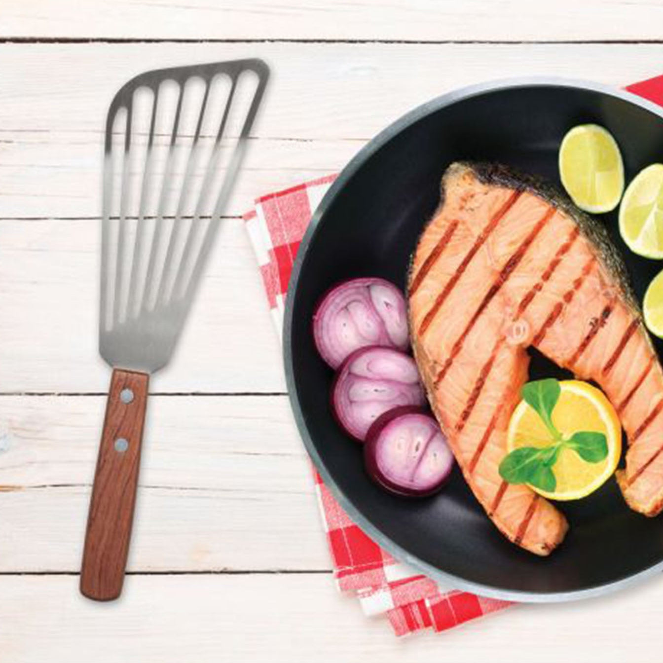 Stainless Fish Spatula with Rosewood Handle - Addison West