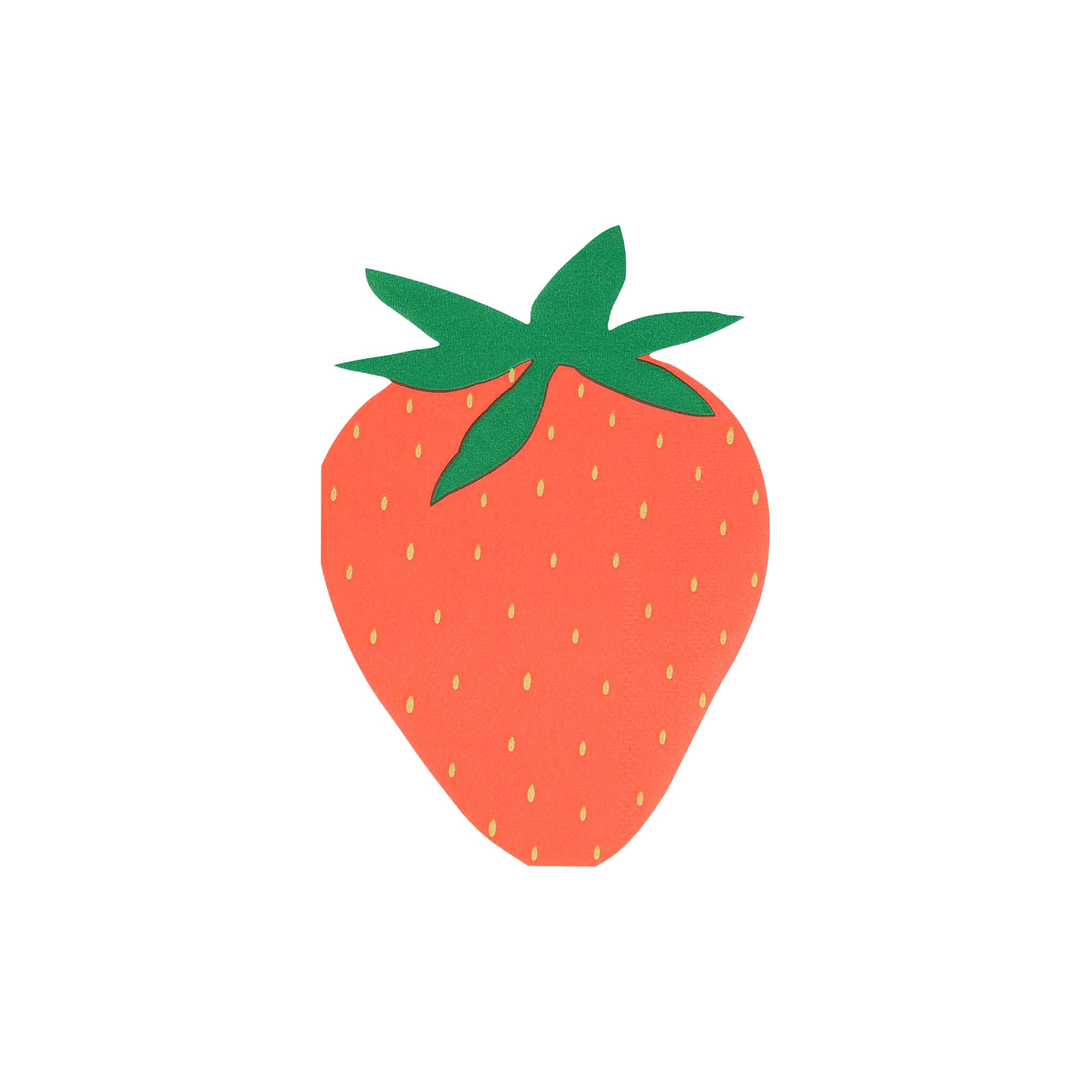 Meri Meri strawberry die cut napkins on a white background
