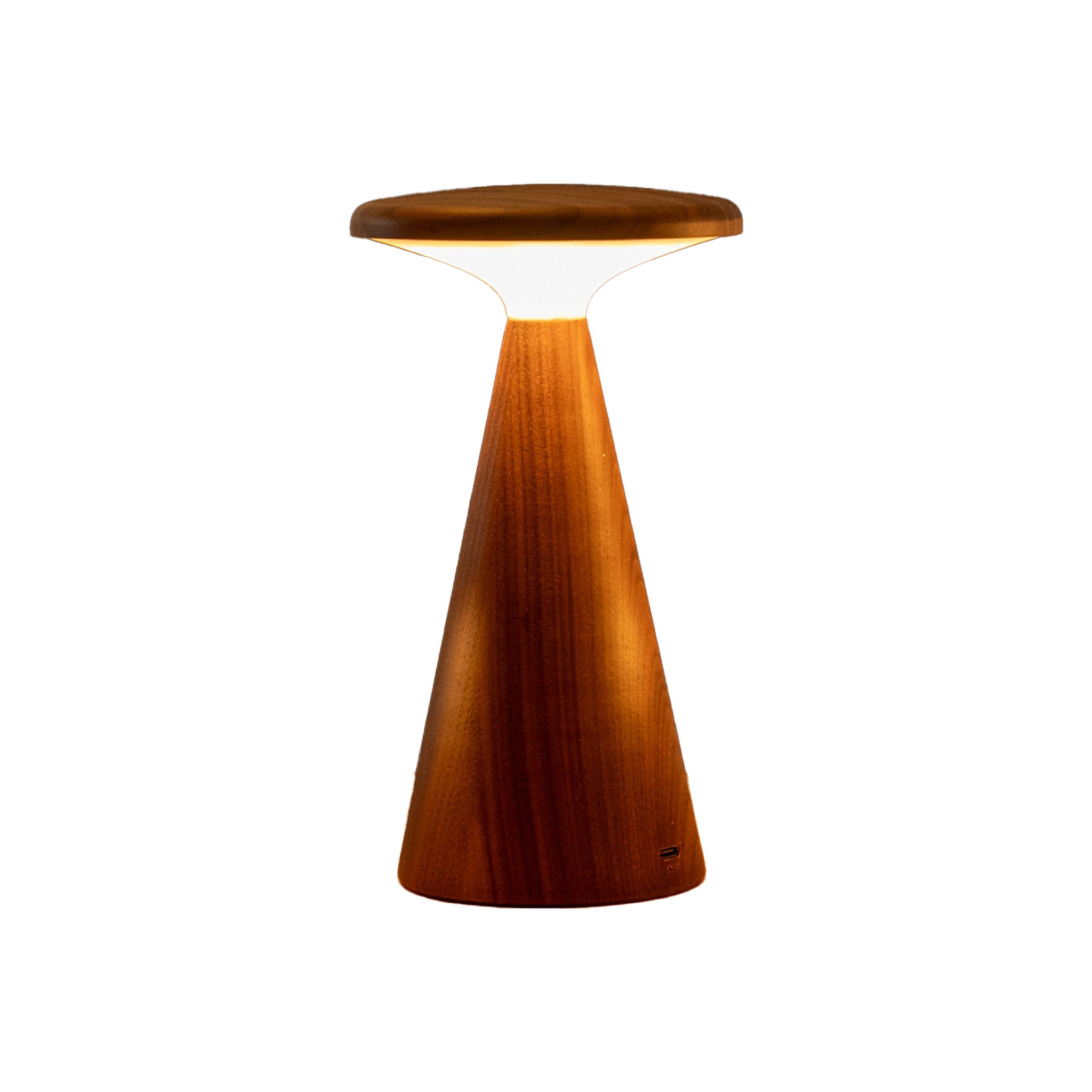 Sylva Table Lamp in Walnut on a white background at Addison West