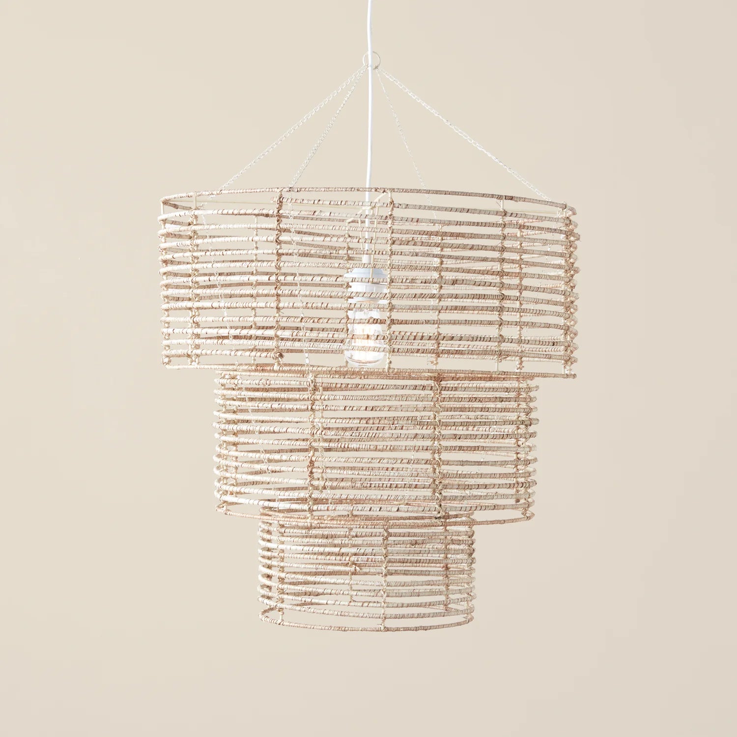 3 Tier Chandelier on a beige background