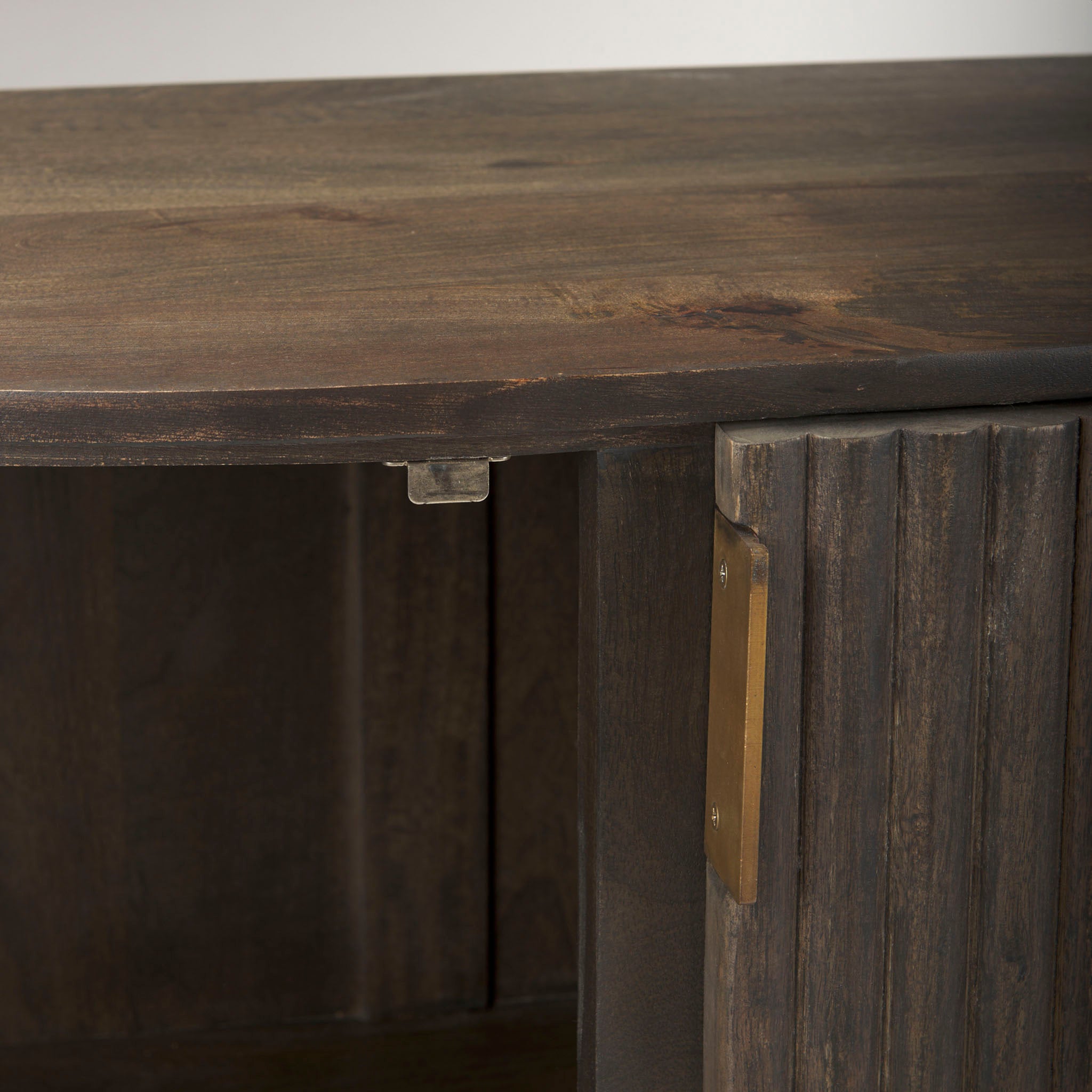 Talia Reeded Half Moon Cabinet in Mocha - Addison West