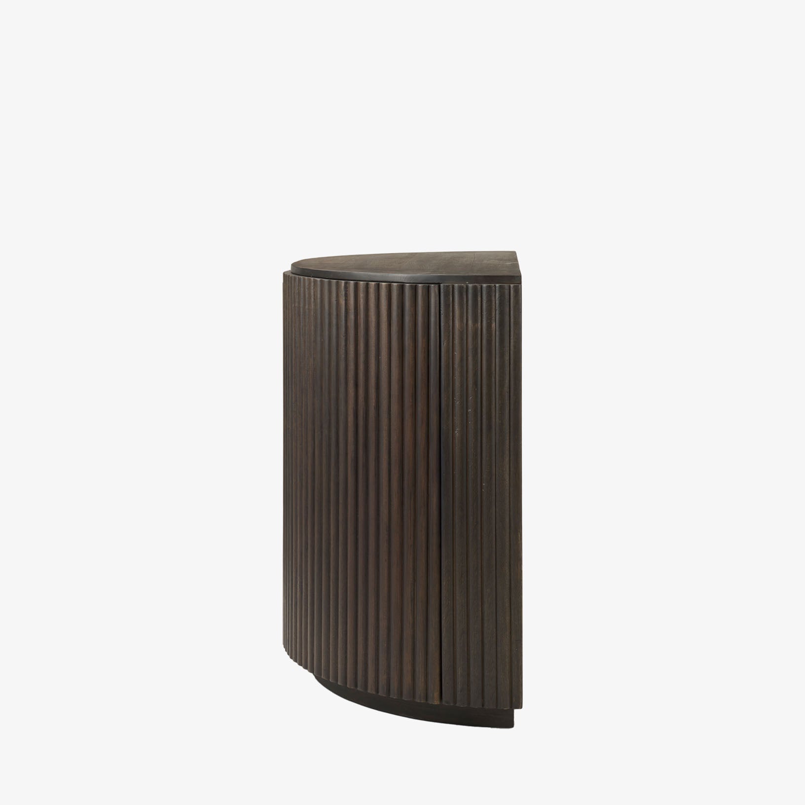 Talia Reeded Half Moon Cabinet in Mocha - Addison West