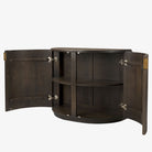 Talia Reeded Half Moon Cabinet in Mocha - Addison West