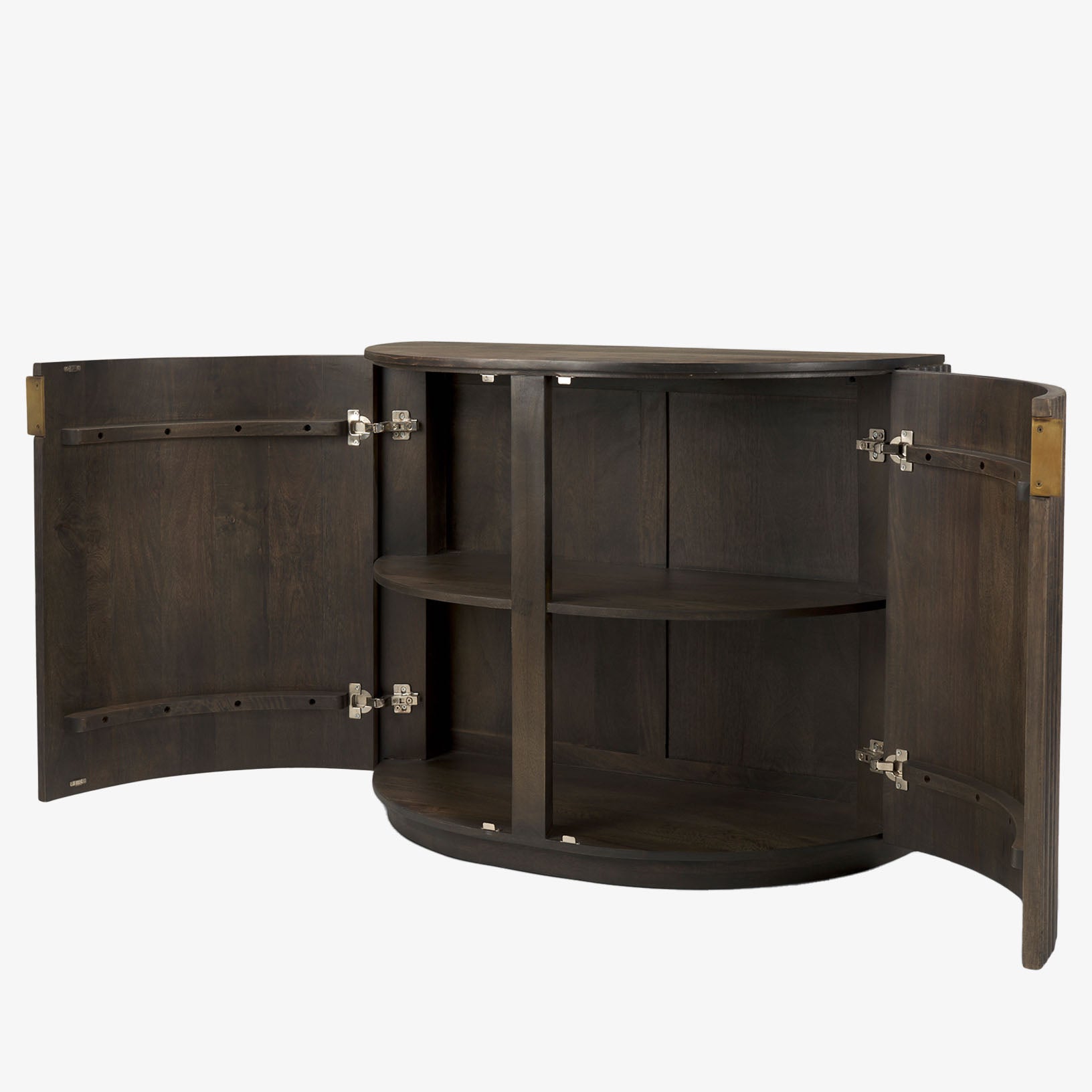 Talia Reeded Half Moon Cabinet in Mocha - Addison West