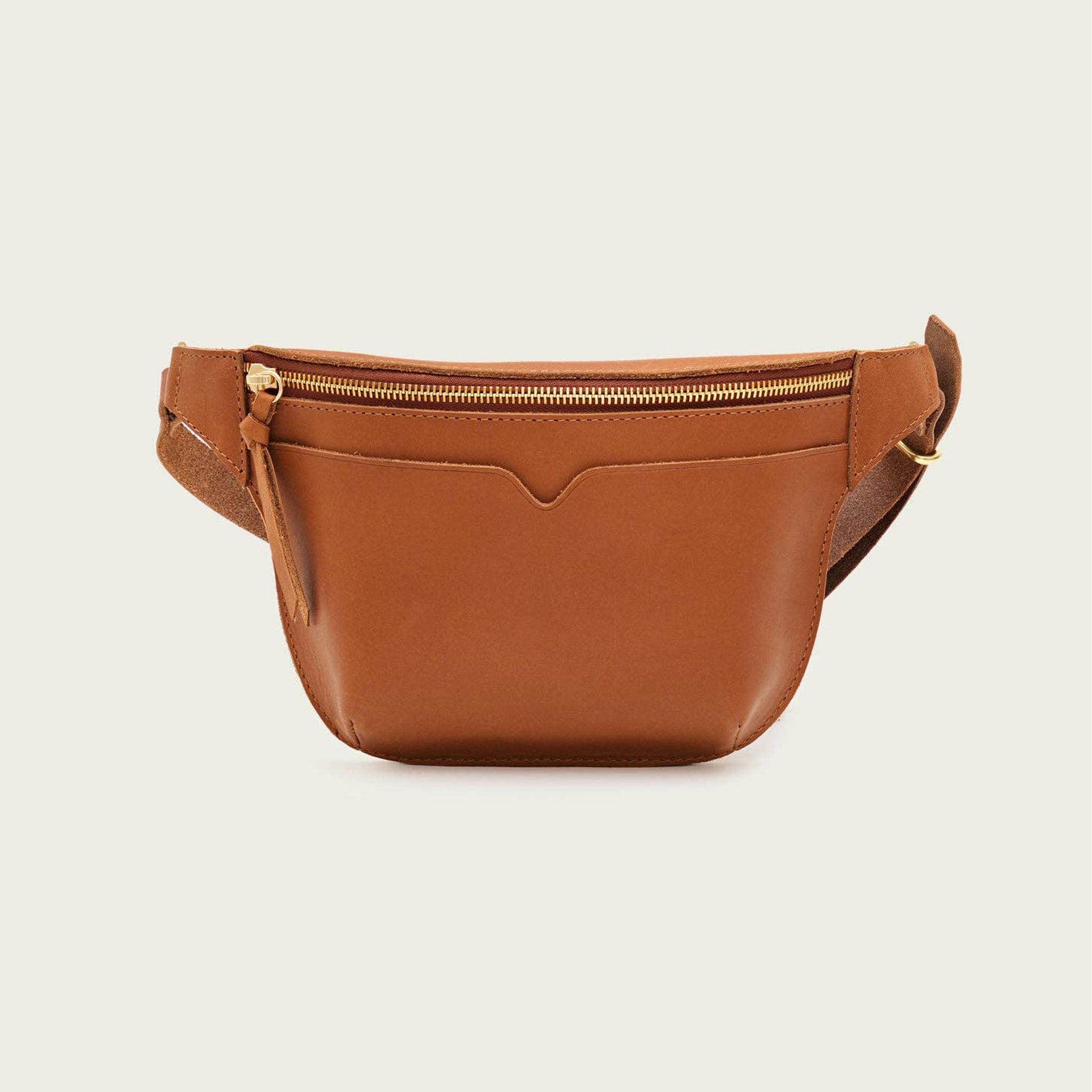 The Leather Sling Bag on a white background at Addison West