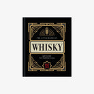 Front cover of black book with gold lettering titled 'the little book of whiskey'  on a white background