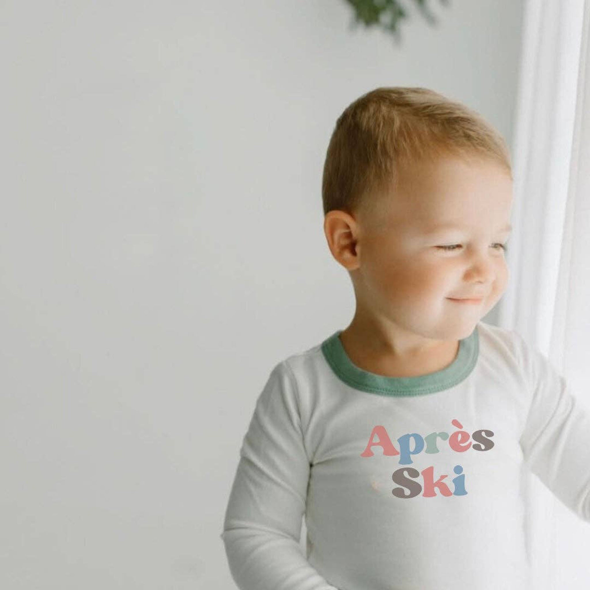 Apres Ski Organic Cotton Toddler PJs on a white background at Addison West