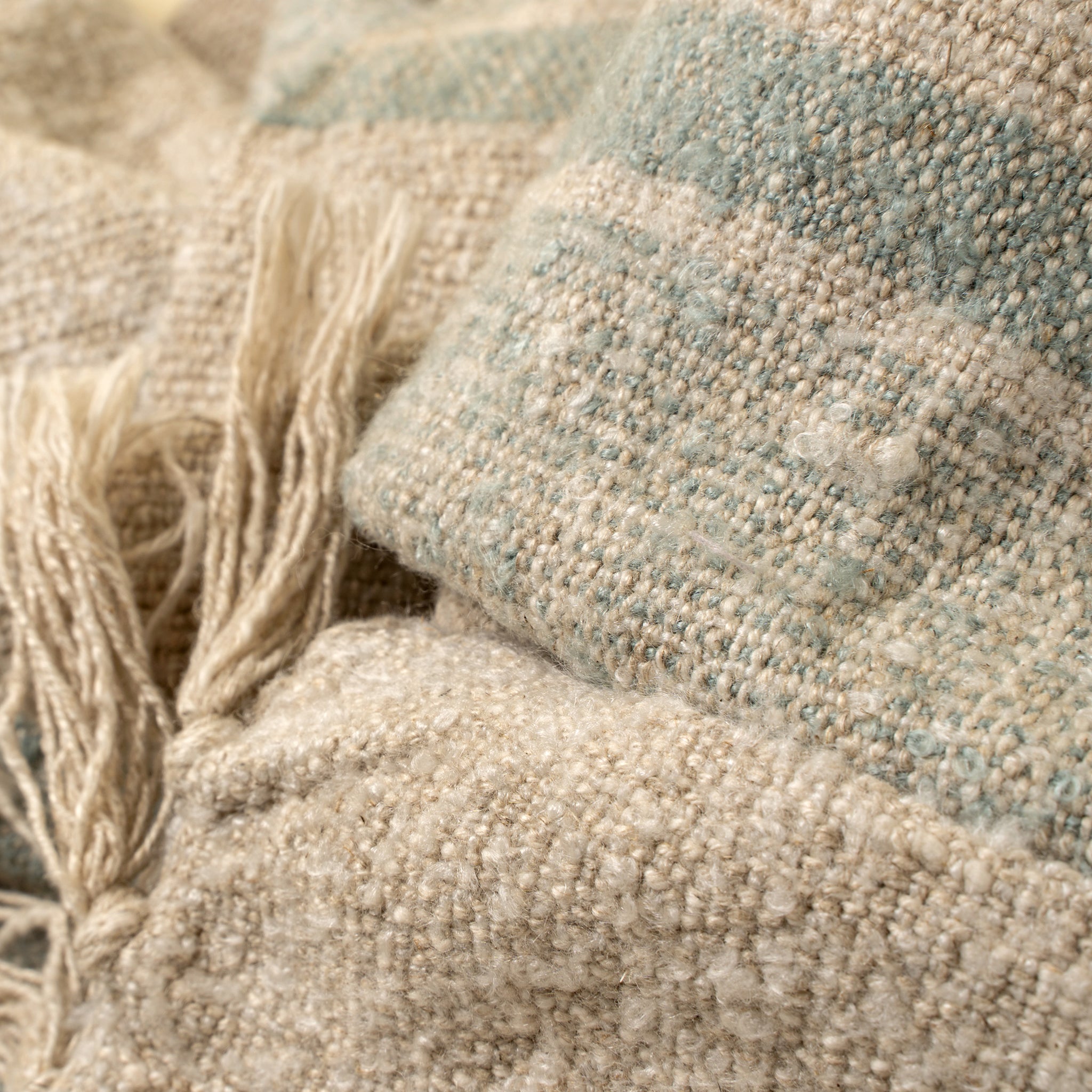 Close up of Tulum Striped Throw in Blue at Addison West