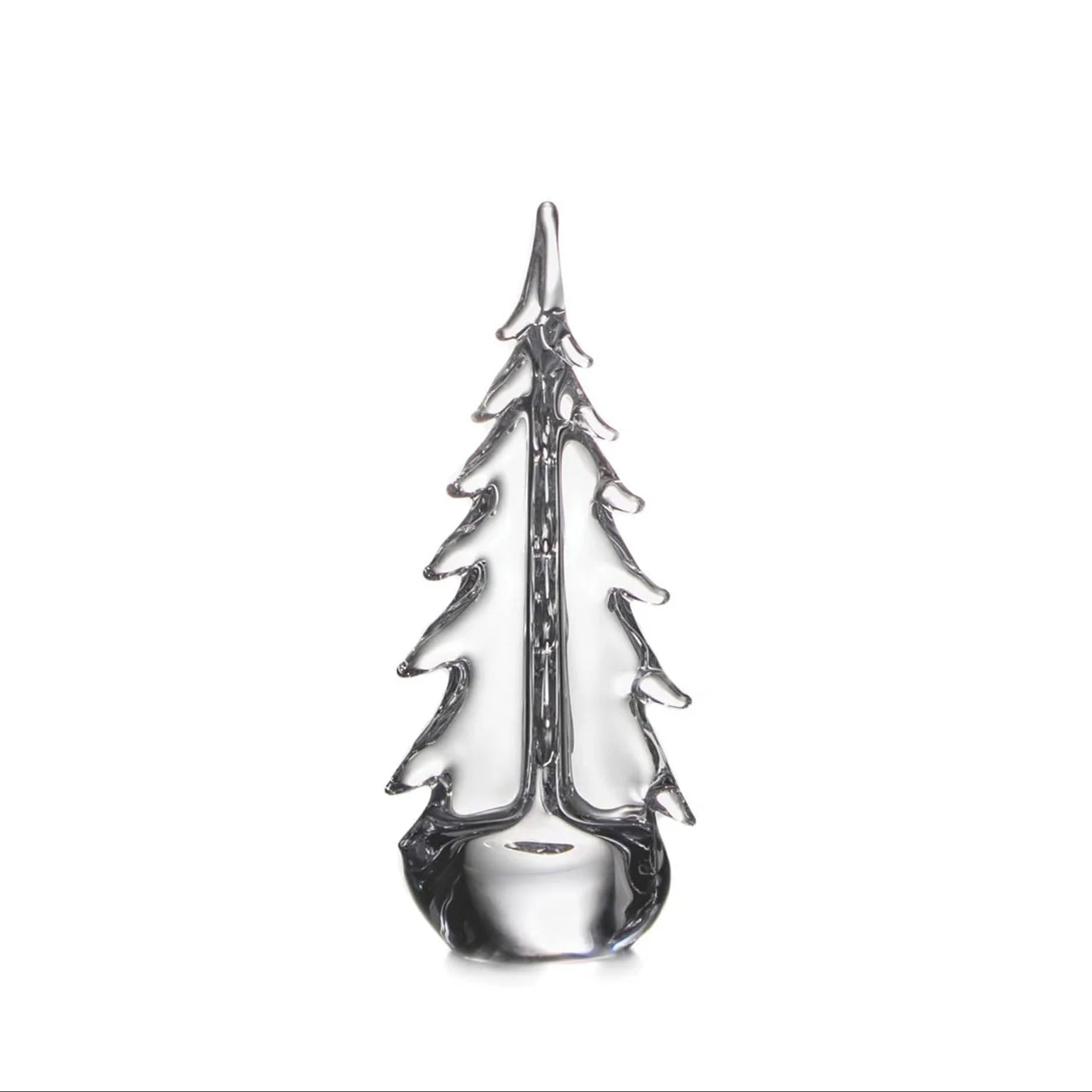 Vermont Evergreen Glass Tree, 14" on a white background at Addison West