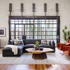 Four Hands Westwood 3-Piece Sectional With Ottoman in Bennett Charcoal - Addison West