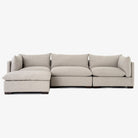 Four Hands Westwood 3-Piece Sectional With Ottoman in Bennett Moon on a white background