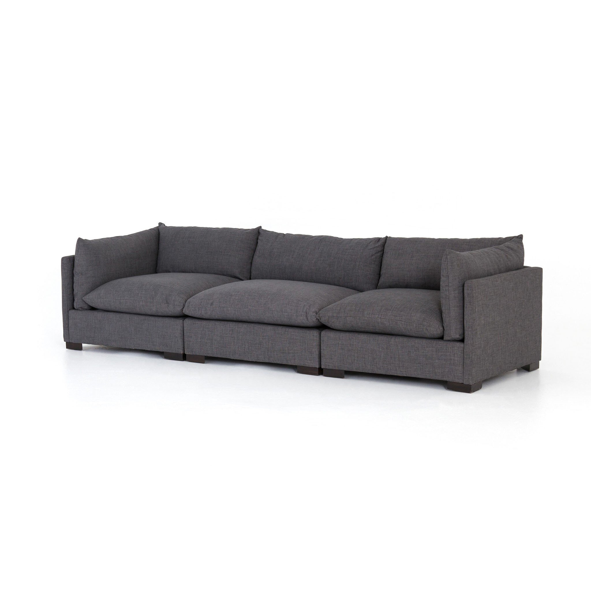 Four Hands Westwood 3-Piece Sectional in Bennett Charcoal - Addison West