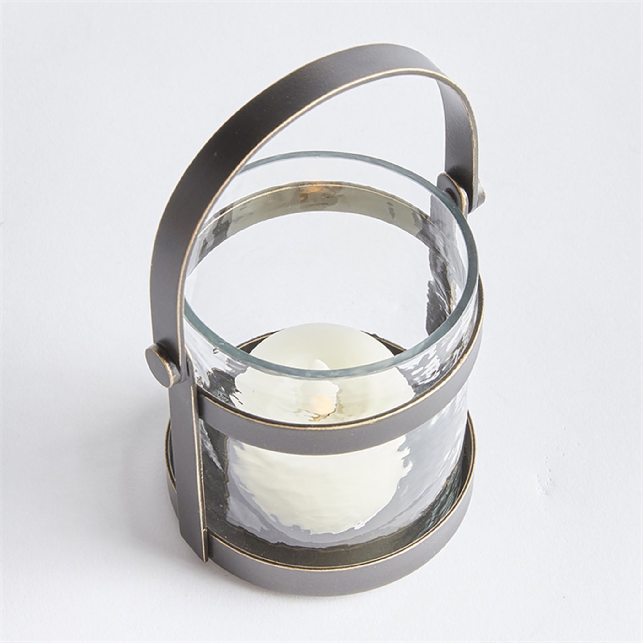 Wyatt Glass and Bronze Candle Holder - Addison West