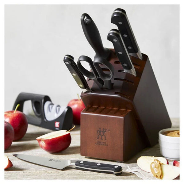 Zwilling Pro 8 Peice Knife Block Set on a white background