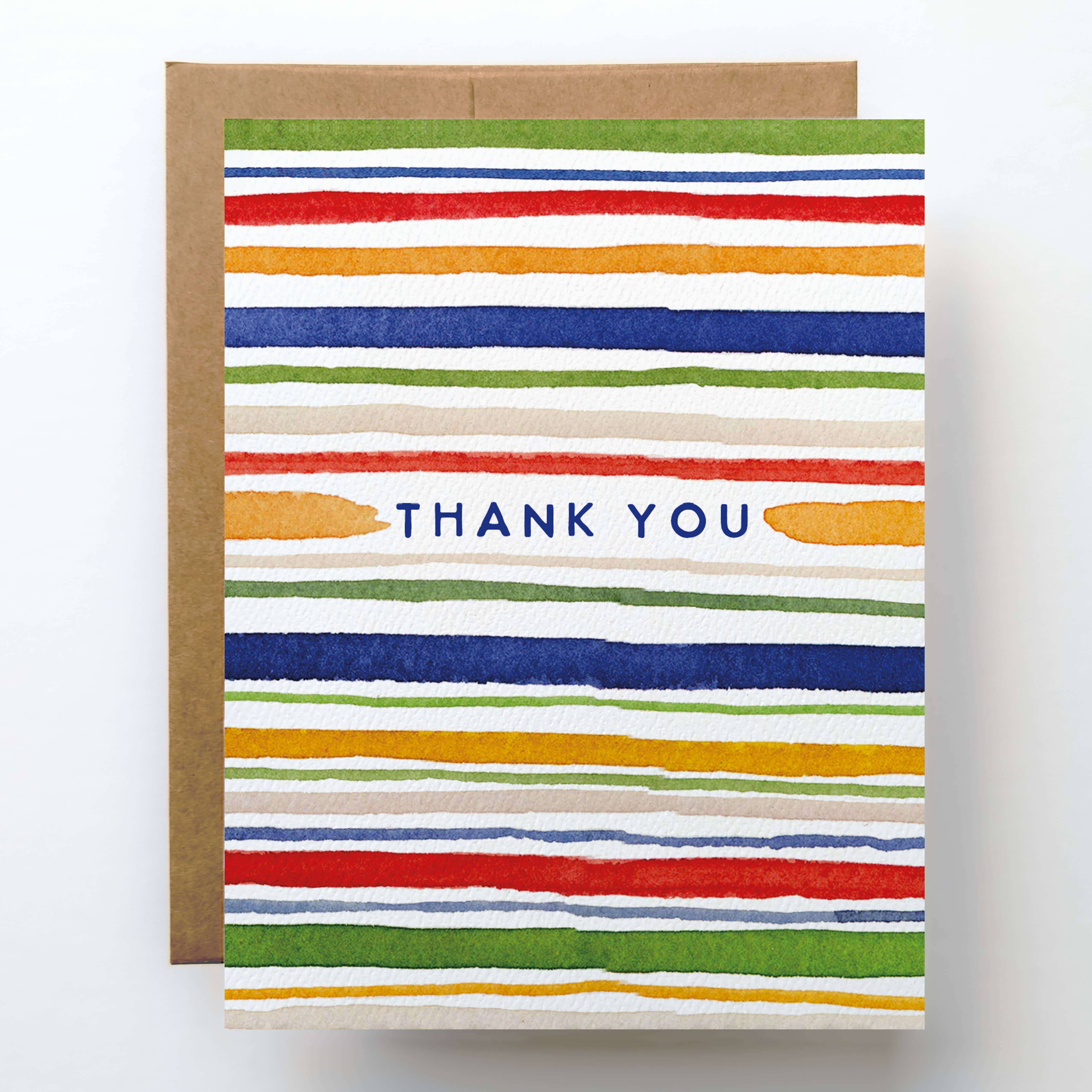 Thank You Stripes Greeting Card, Boxed Set of 6 on a white background at Addison West