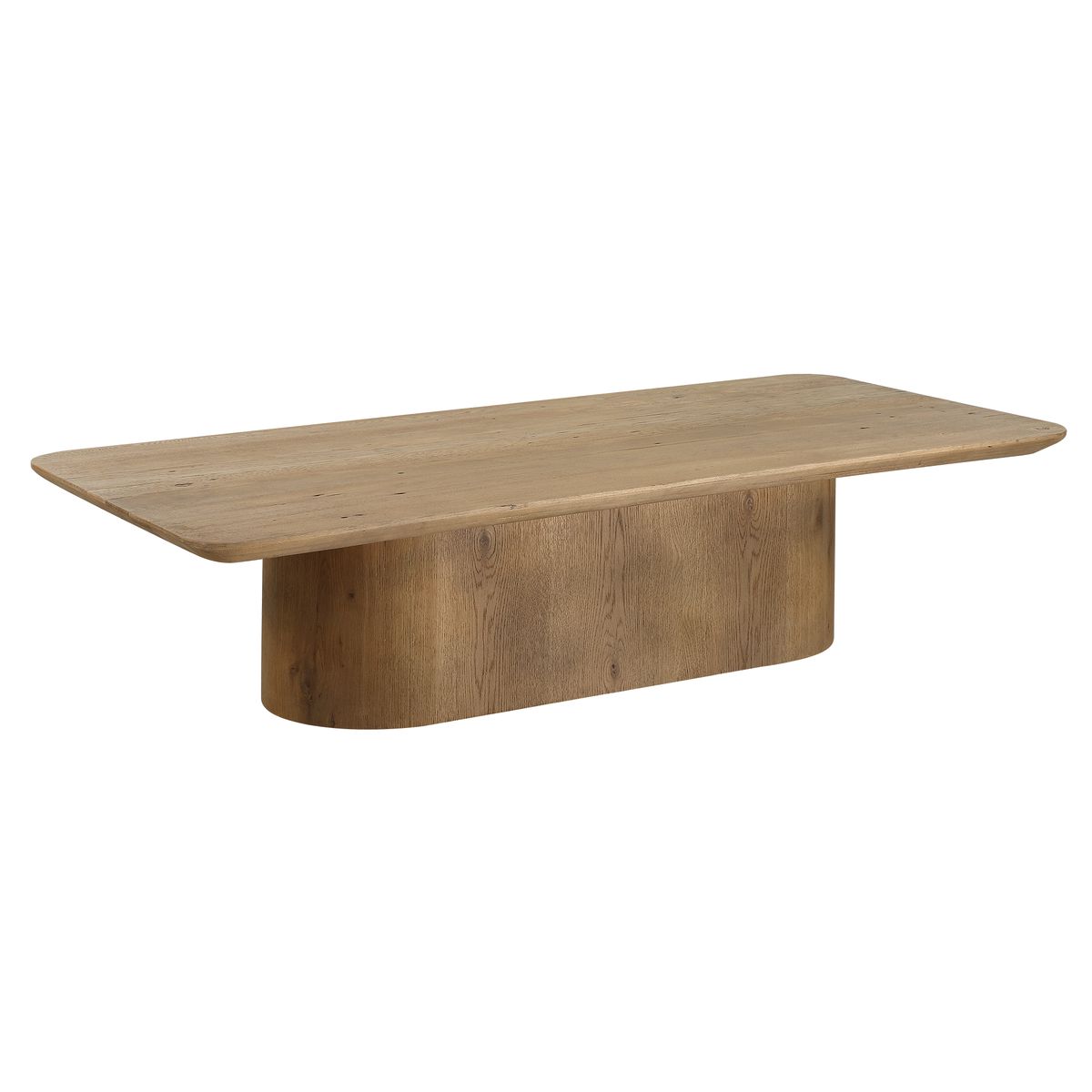 Calder Reclaimed Oak Coffee Table on a white background at Addison West