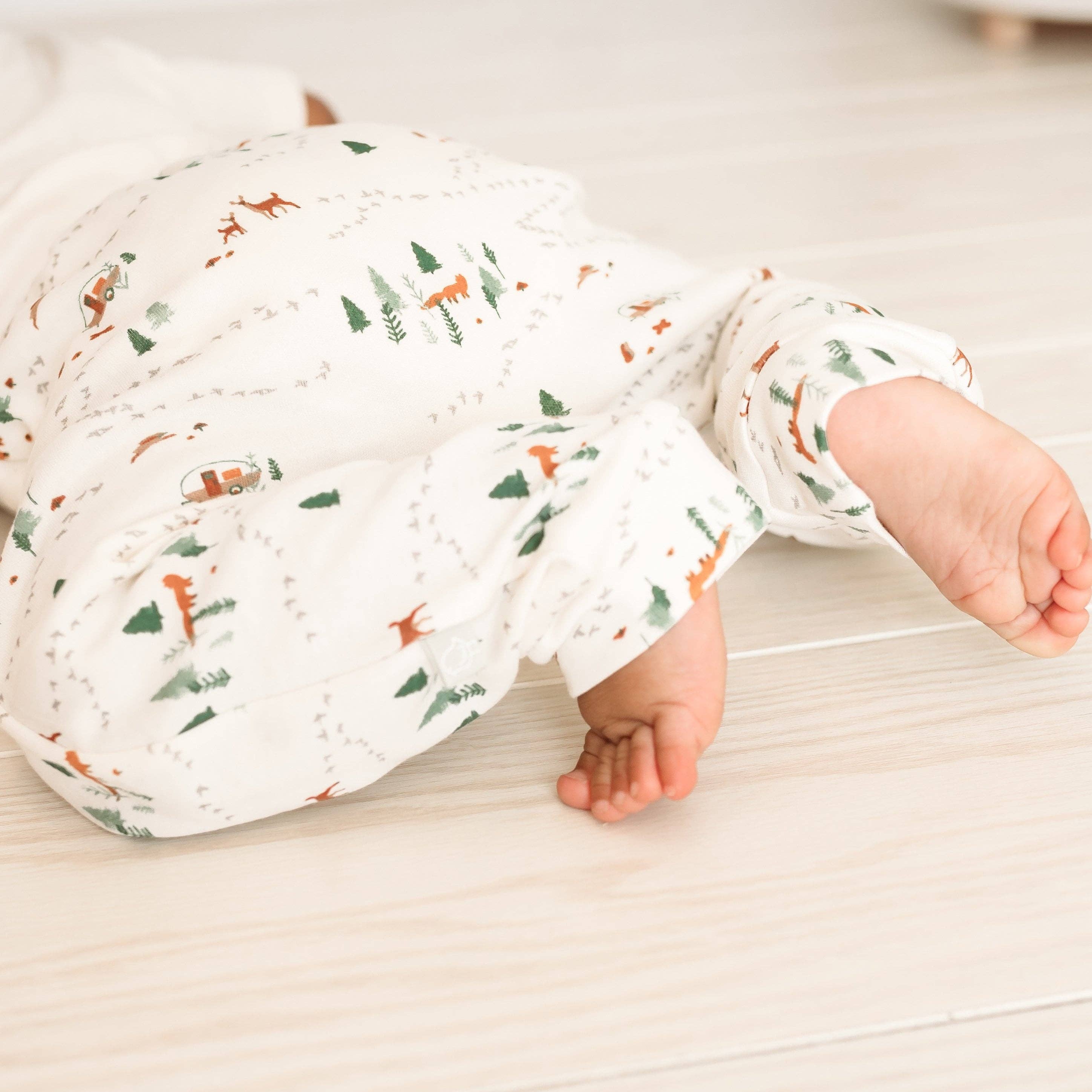 Baby wearing Into The Woods Organic Lounge Pants at Addison West