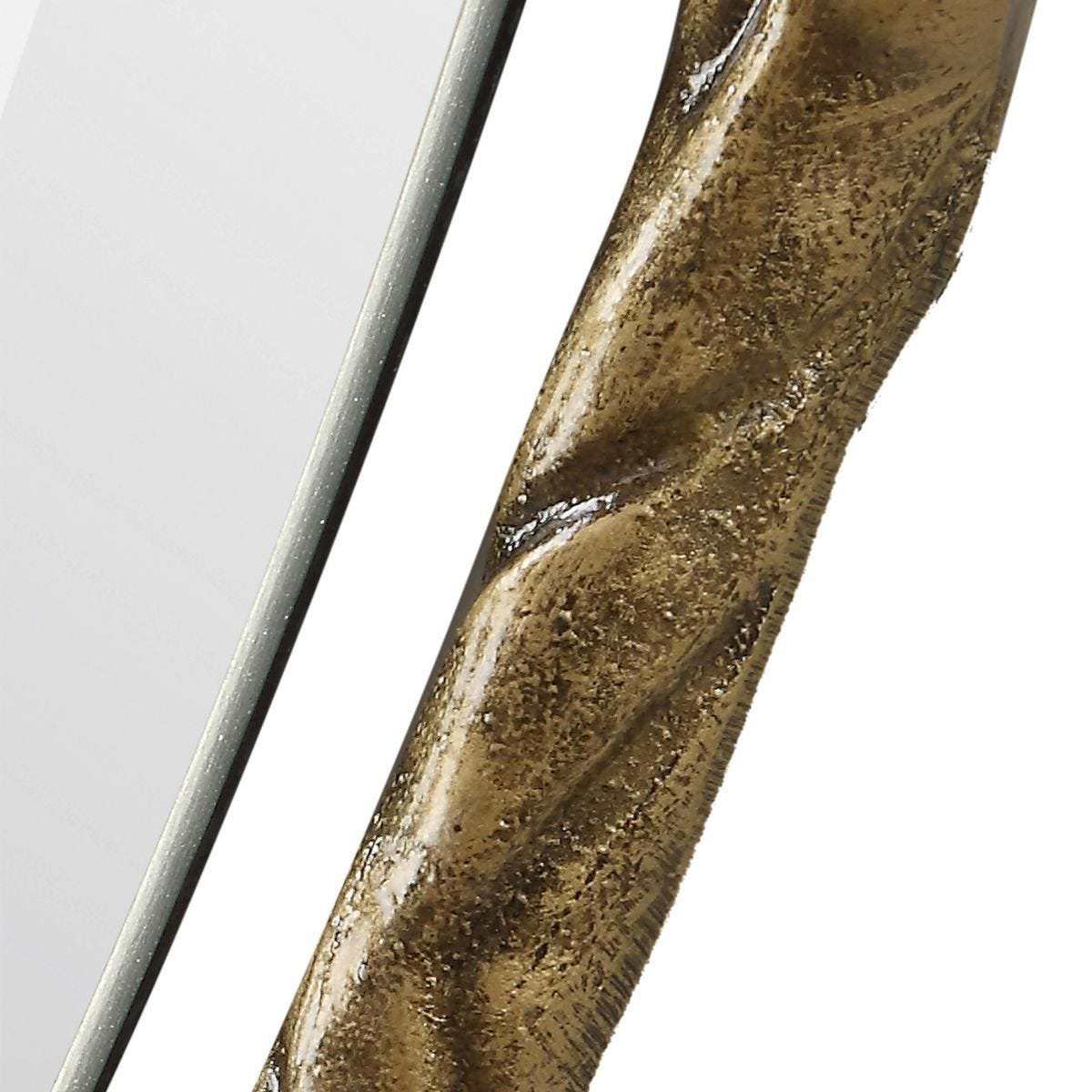 Close up of Twill Oval Mirror on a white background at Addison West