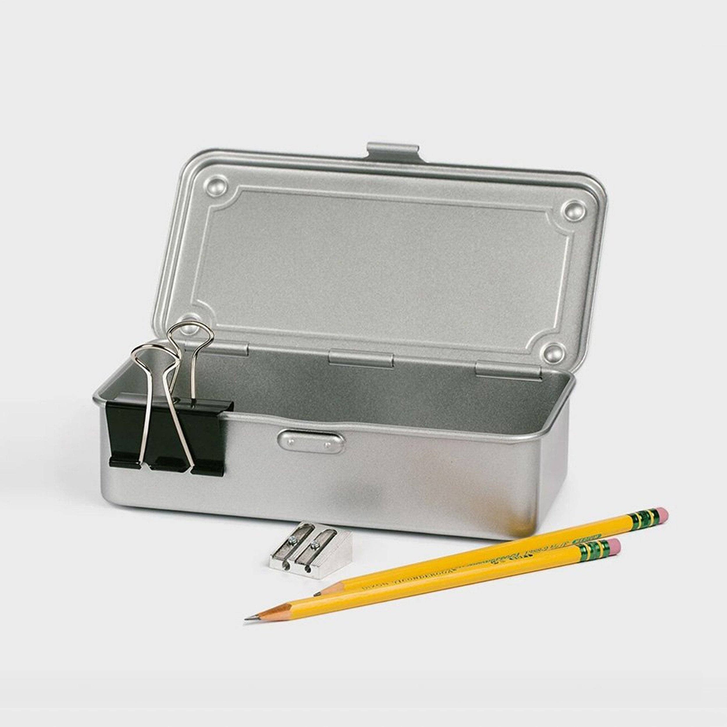 Toyo Steel Stackable Storage Box T-190 in Silver on a white background at Addison West