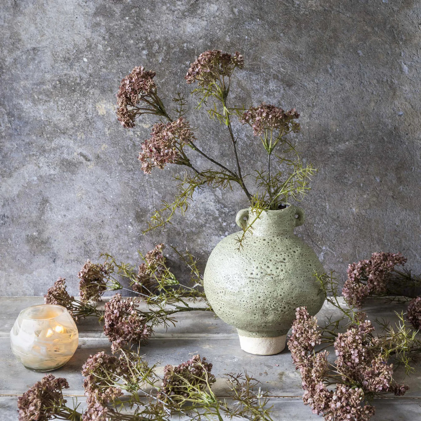 Abigail Ahern Faux Dill Flower on a grey background at Addison West
