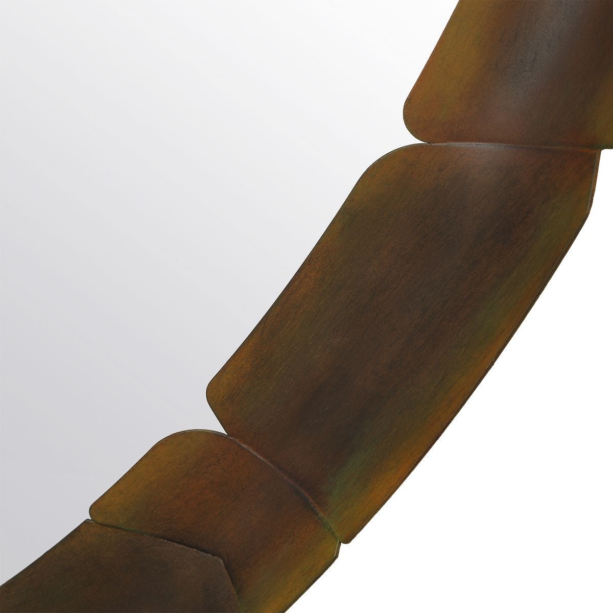 Close up of Augusta Round Accent Mirror on a white background at Addison West