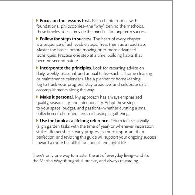 The Martha Way: Essential Principles for Mastering Home and Living by Martha Stewart on a white background at Addison West