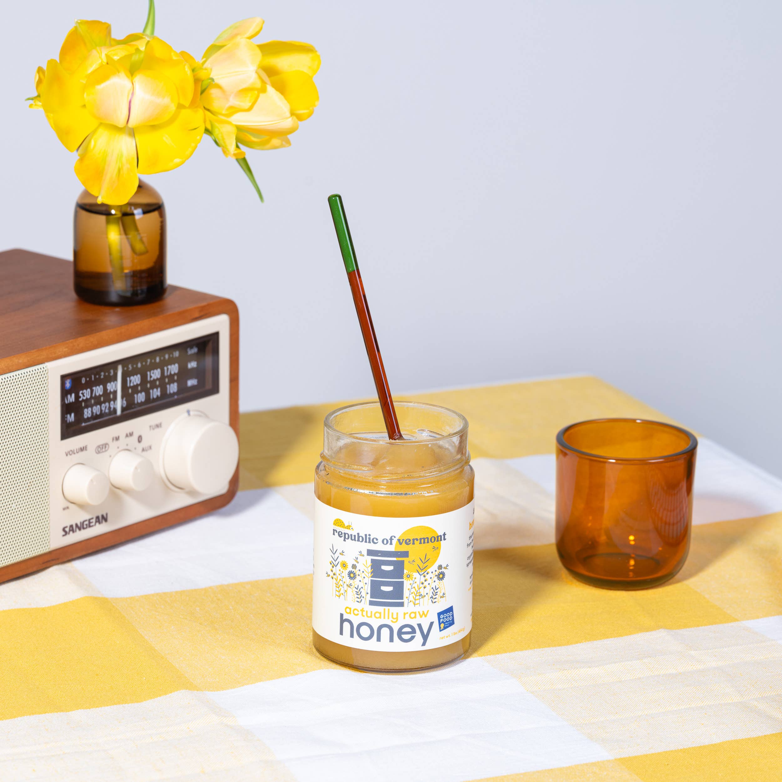 Republic Of Vermont Raw Honey on a table at Addison West