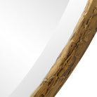 Close up of Sutcliffe Round Accent Mirror on a white background at Addison West