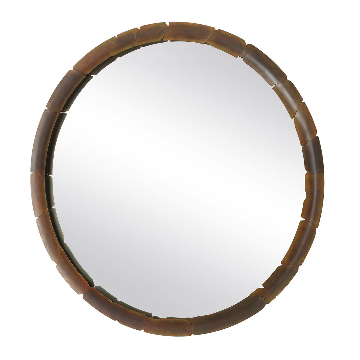 Augusta Round Accent Mirror on a white background at Addison West
