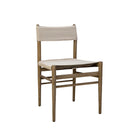 Leather Prescott Dining Chair in Linen on a  white background at Addison West
