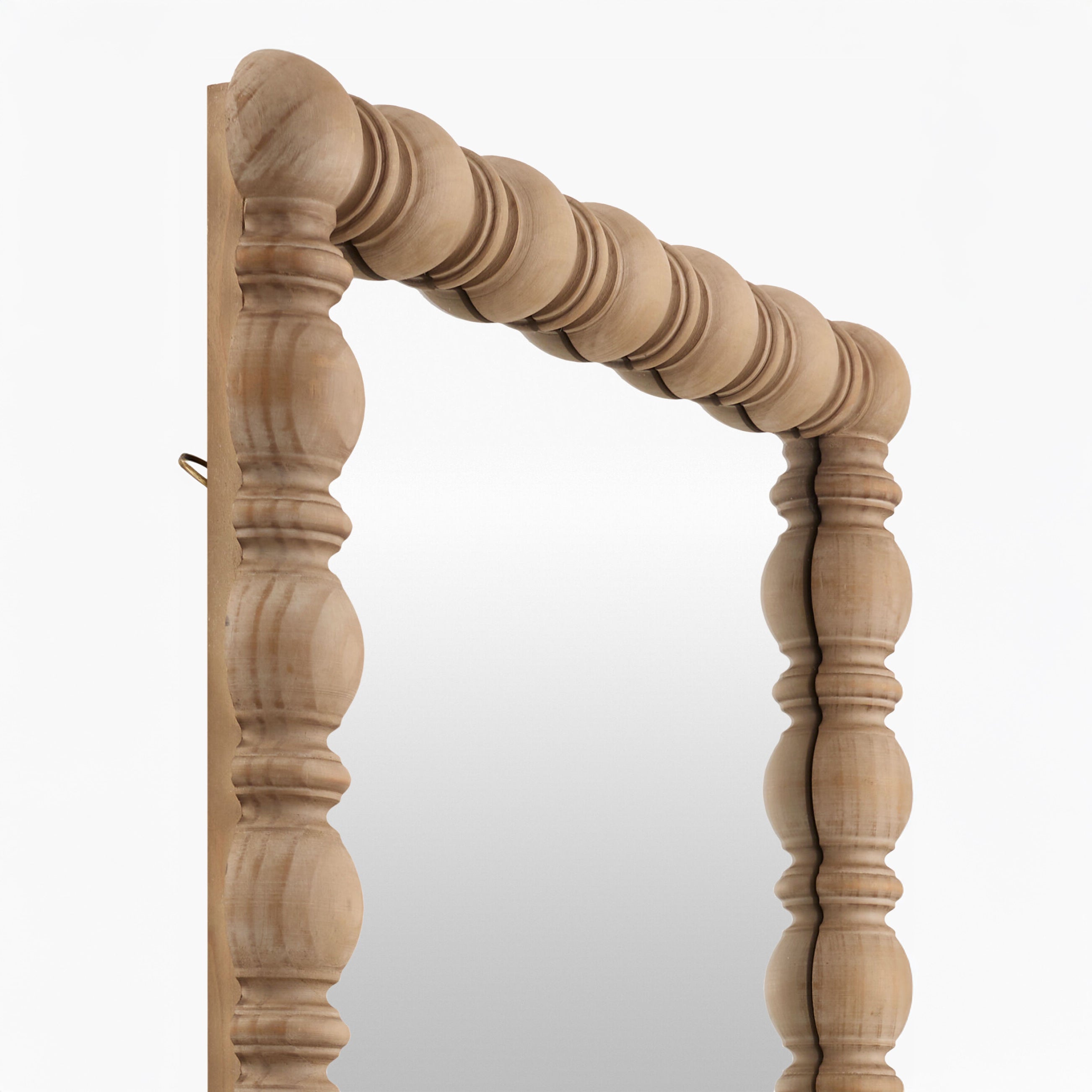 Close up of Brennan Accent Mirror in Natural on a white background at Addison West