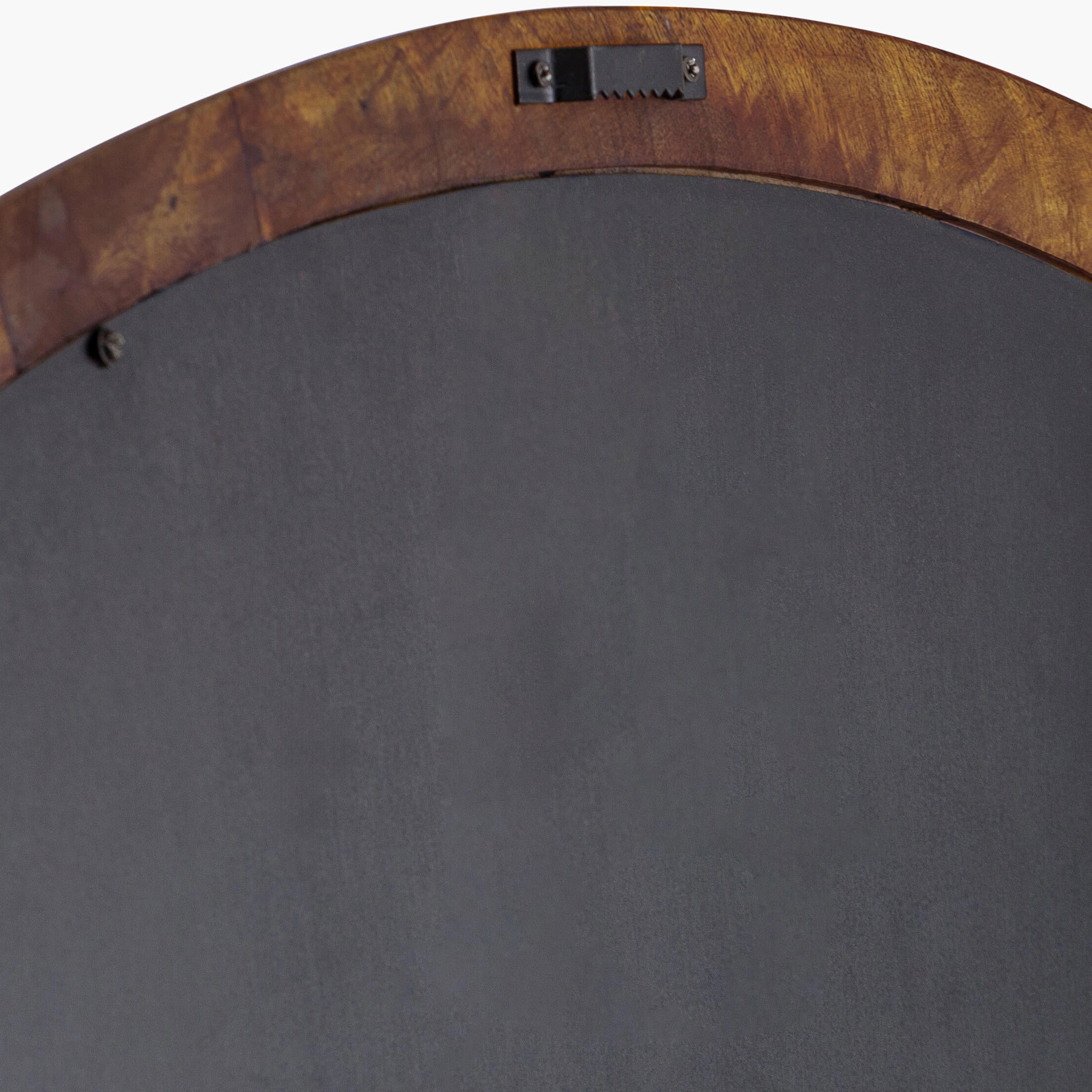 Close up of back of Brisbane Accent Mirror on a white background at Addison West