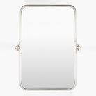 Burnish Accent Mirror in Antiqued Silver on a white background at Addison West