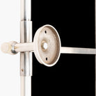 Close up of Burnish Accent Mirror in Antiqued Silver on a white background at Addison West