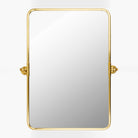 Burnish Accent Mirror in Antiqued Gold on a white background at Addison West