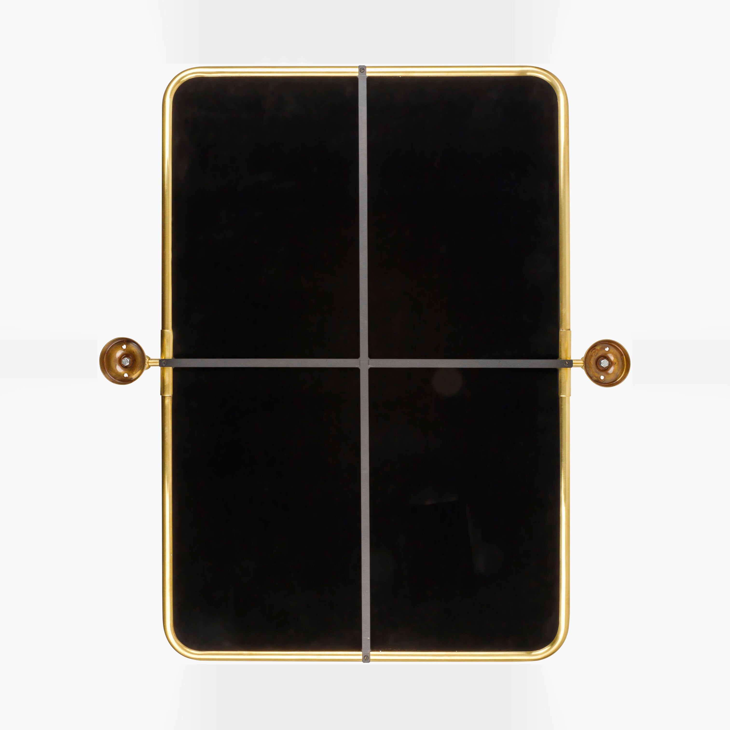 Back of Burnish Accent Mirror in Antiqued Gold on a white background at Addison West